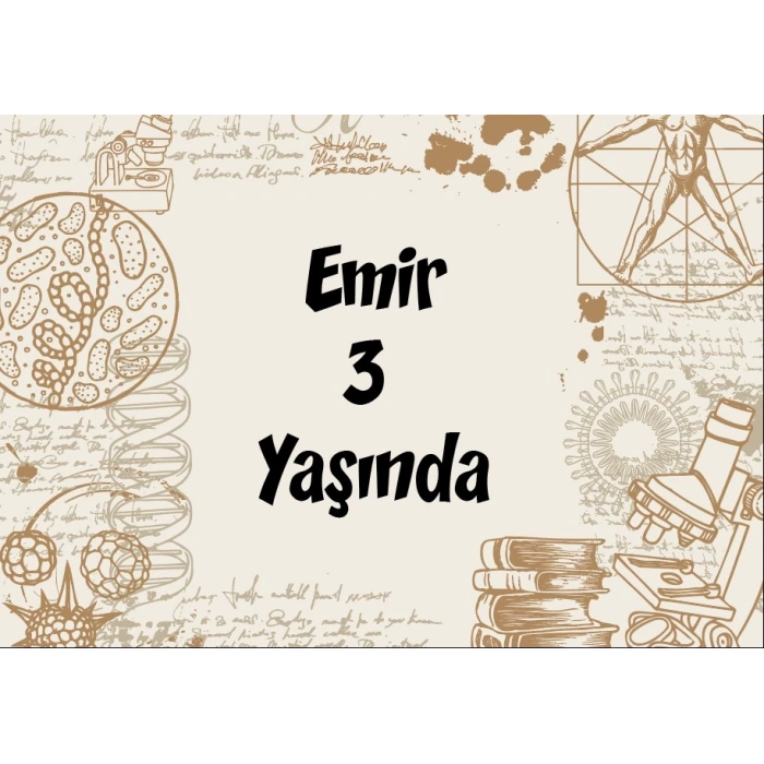 Bilim temalı Doğum günü afişi 100X150 cm