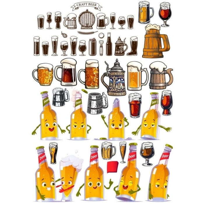 Bira Sticker Set 4 24 Parça Telefon, Tablet, Defter, Laptop Sticker