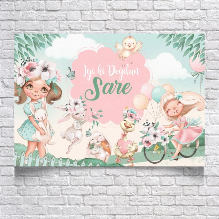 Bisiklet Temalı Doğum Günü Afişi 50X70 cm