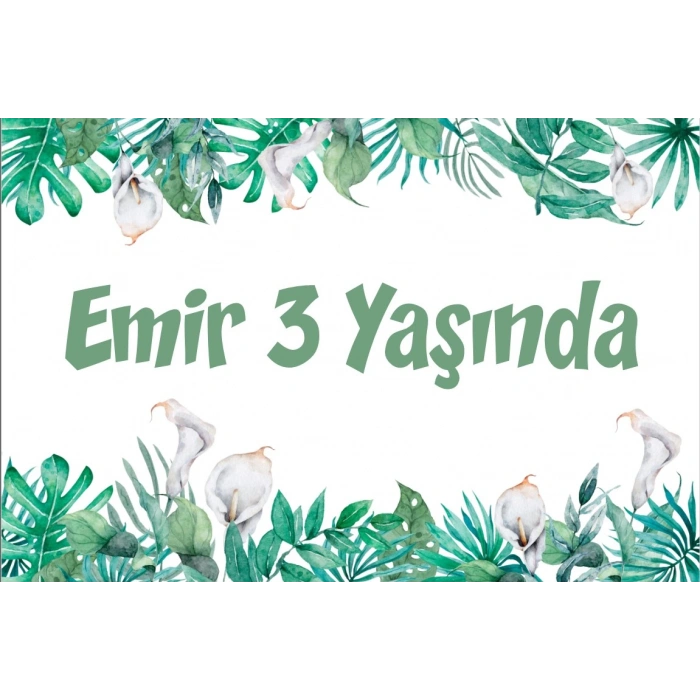 Bitkiler Temalı Doğum Günü Afişi 50X70 cm