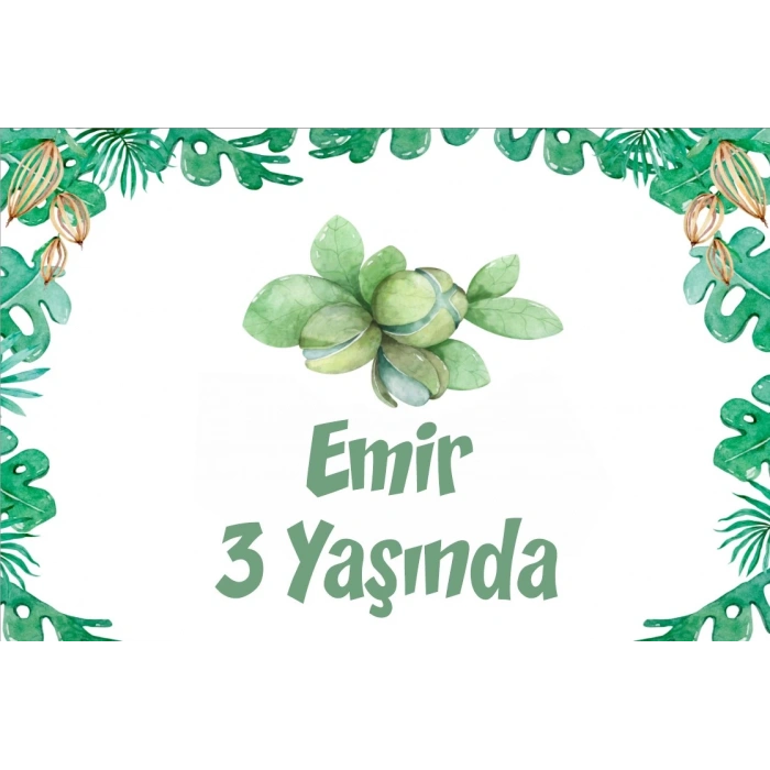 Bitkiler Temalı Doğum Günü Afişi -2 35X50 cm