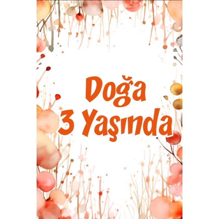 Pembe Çiçekler Doğum Günü Afişi 50X70 cm