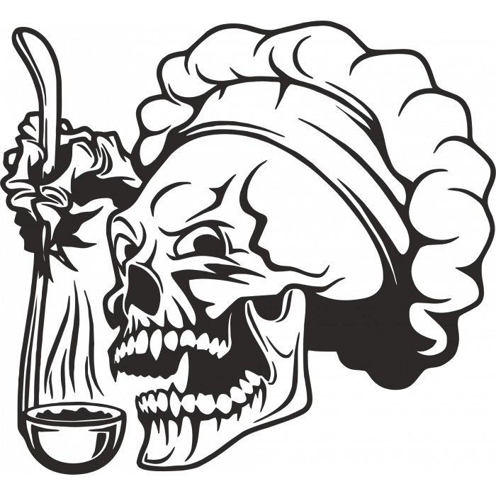 Çay İçen İskelet Sticker 10x10 cmRenkli Sticker