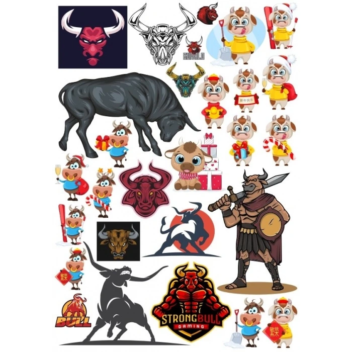 Boğa Sticker Set 11 25 Parça Telefon, Tablet, Defter, Laptop Sticker