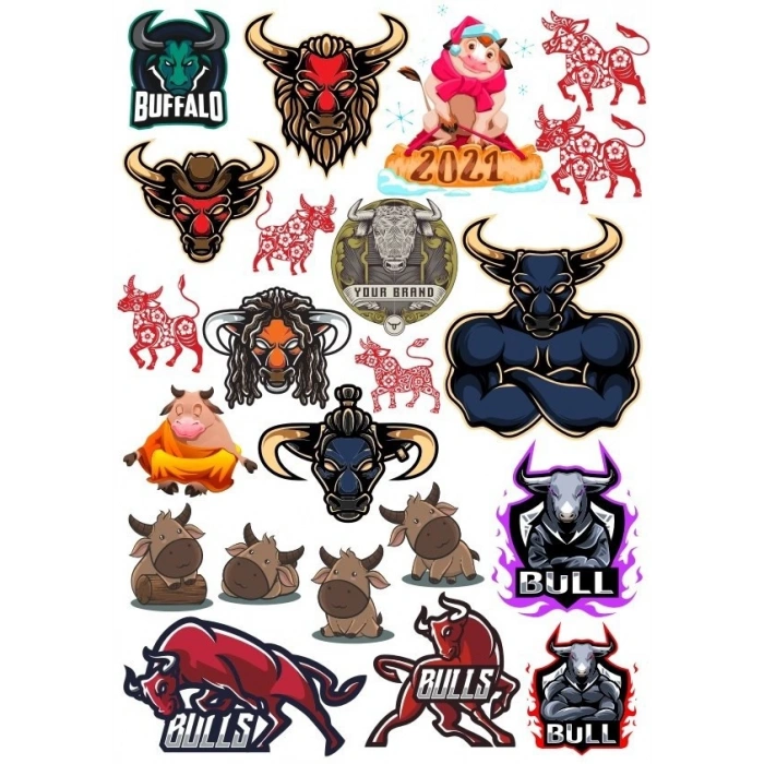 Boğa Sticker Set 20 Parça Telefon, Tablet, Defter, Laptop Sticker