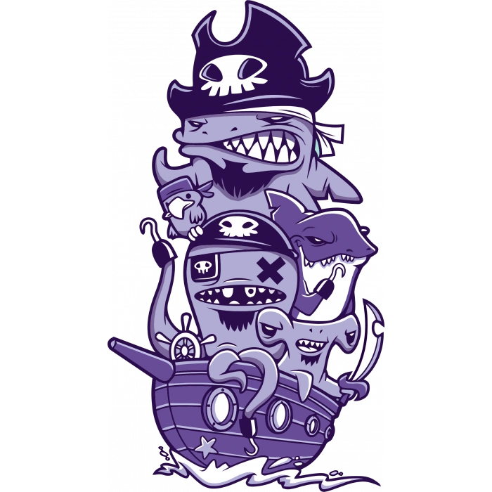 Korsan Hayvanlar Sticvker 10x10 cmRenkli Sticker