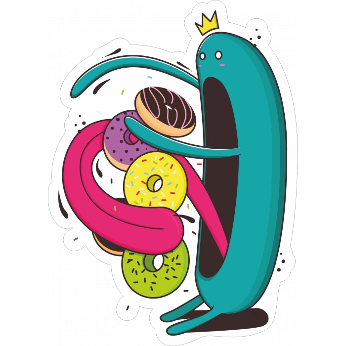 Donutlar Sticker 10x10 cmRenkli Sticker