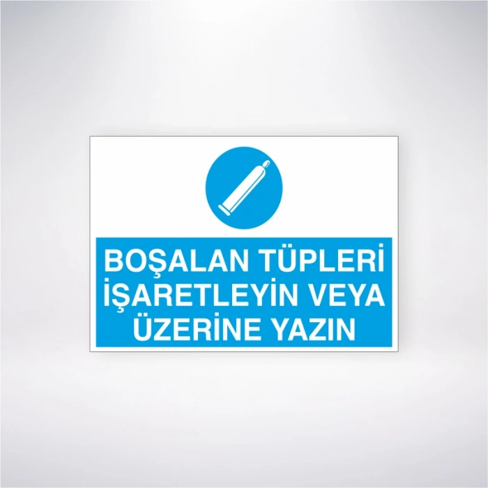 Boşalan Tüpleri İşaretleyin veya Üzerine Yazın Sticker 20X28 Cm