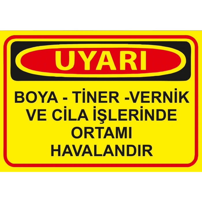 Boya Tiner Vernik ve Cila İşlerinde Ortamı Havalandır Sticker 20X28 Cm