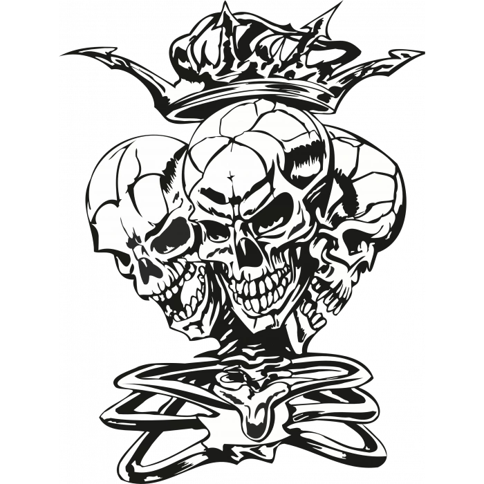 Taçlı Kurukafalar Sticker 10x10 cmRenkli Sticker