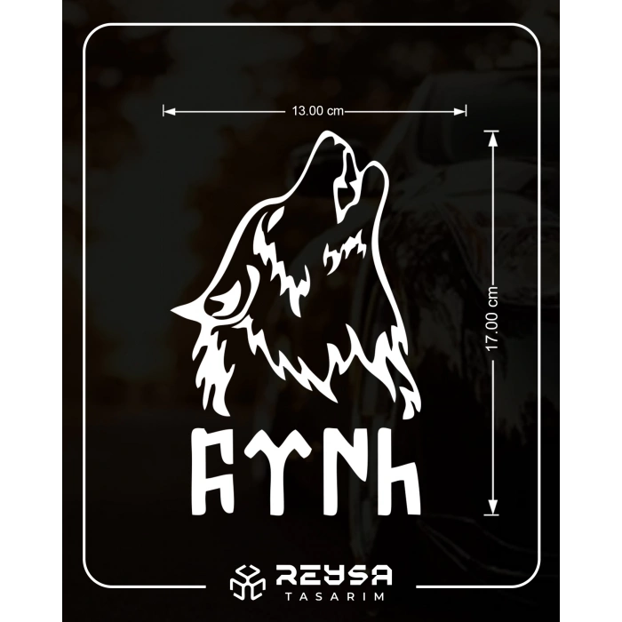 Bozkurt ve Türk Sticker 17x17 Cm Beyaz