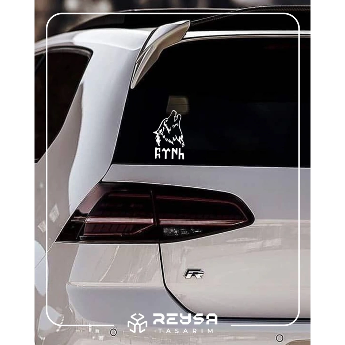 Bozkurt ve Türk Sticker 17x17 Cm Beyaz