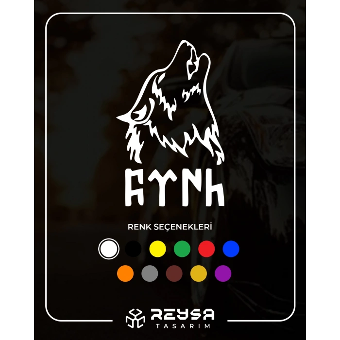 Bozkurt ve Türk Sticker 17x17 Cm Beyaz