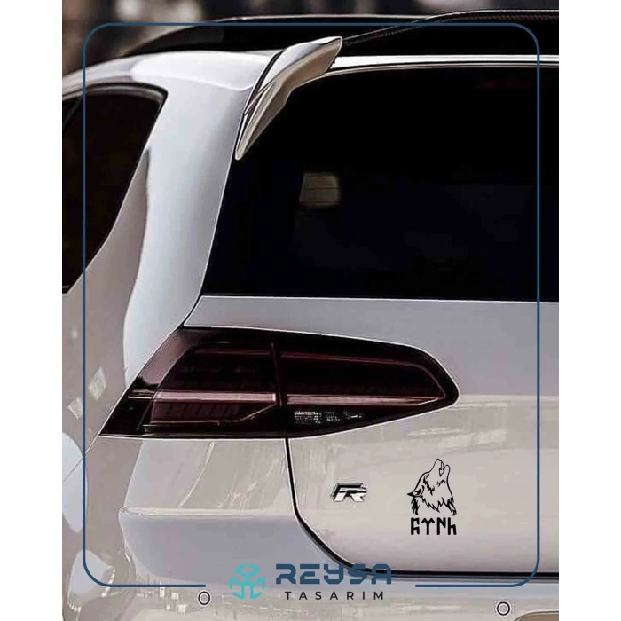 Bozkurt ve Türk Sticker 17x17 Cm Siyah