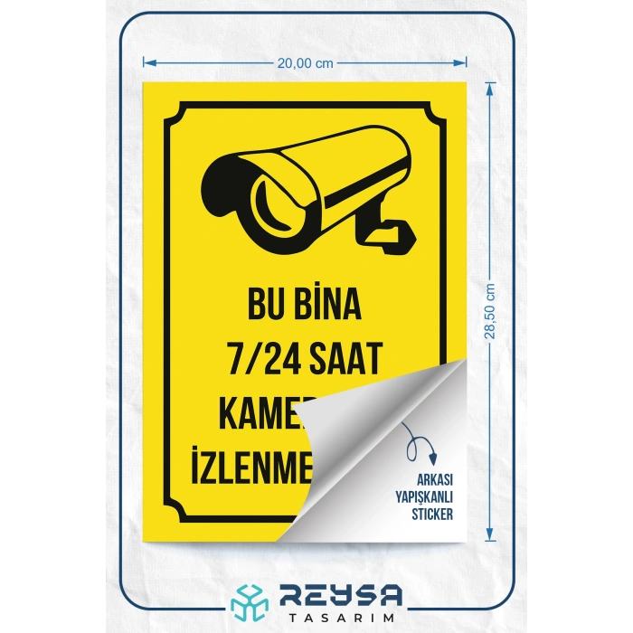 Bu Bina Kamera ile İzlenmektedir Sticker 20X28 Cm