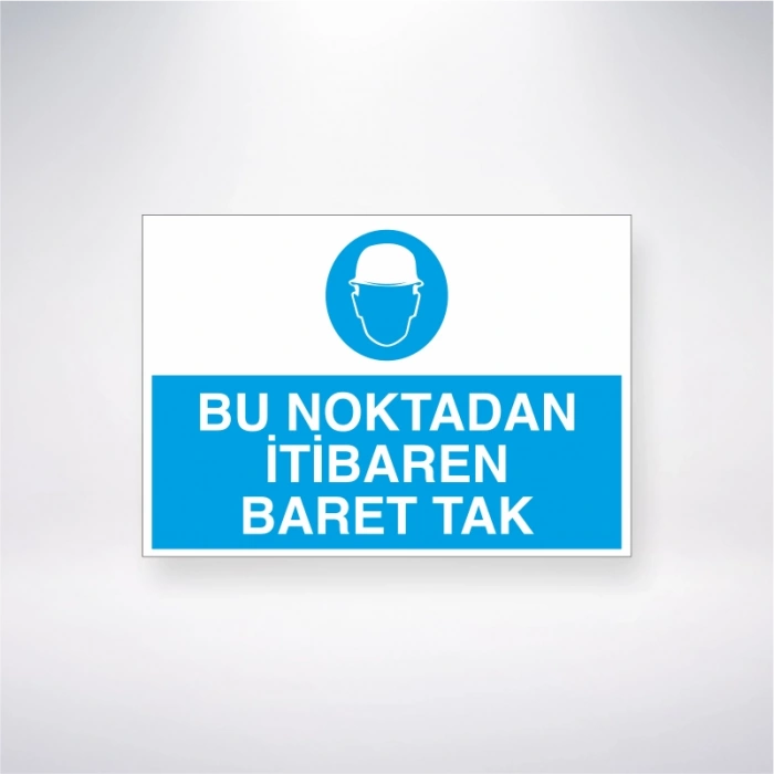 Bu Noktadan İtibaren Baret Tak Sticker 20X28 Cm