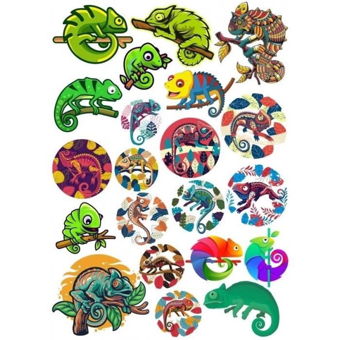 Bukalemun Sticker Set 20 Parça Telefon, Tablet, Defter, Laptop Sticker