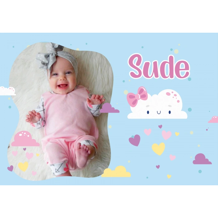 Bulut Temalı Doğum Günü Afişi 35X50 cm