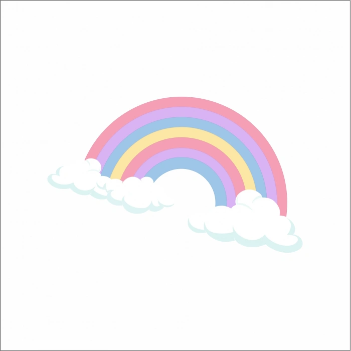 Bulutlar ve Gökkuşağı Sticker
