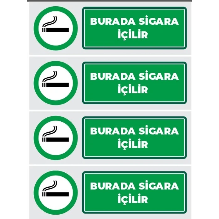 Burada Sigara İçilir Sticker 20X28 Cm