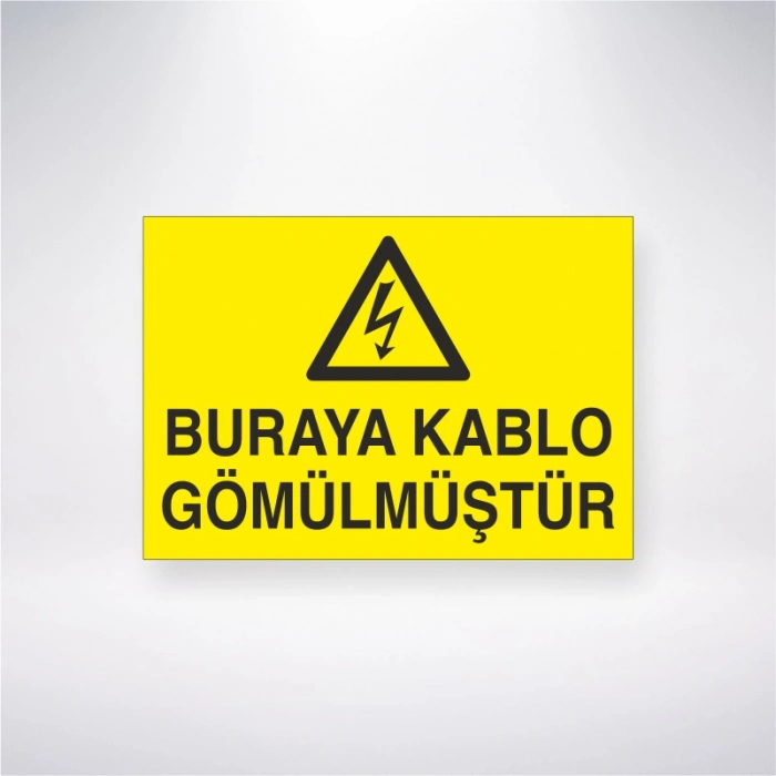 Buraya Kablo Gömülmüştür Sticker 20X28 Cm