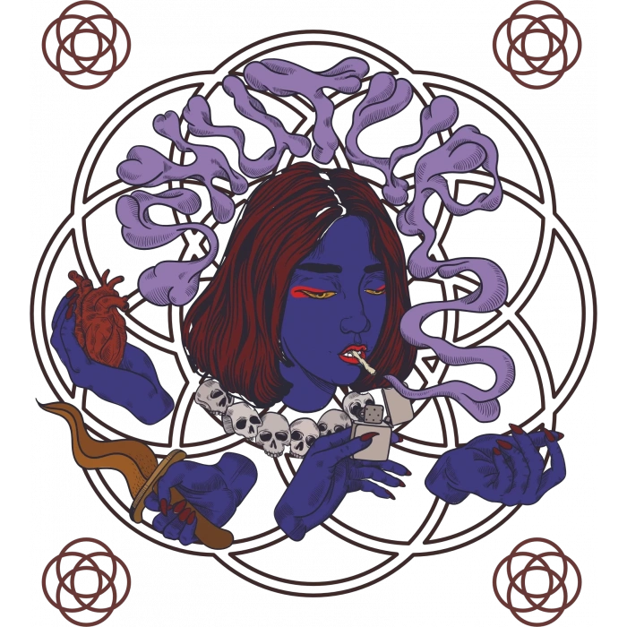 Büyücü Kadın Sticker 10x10 cmRenkli Sticker