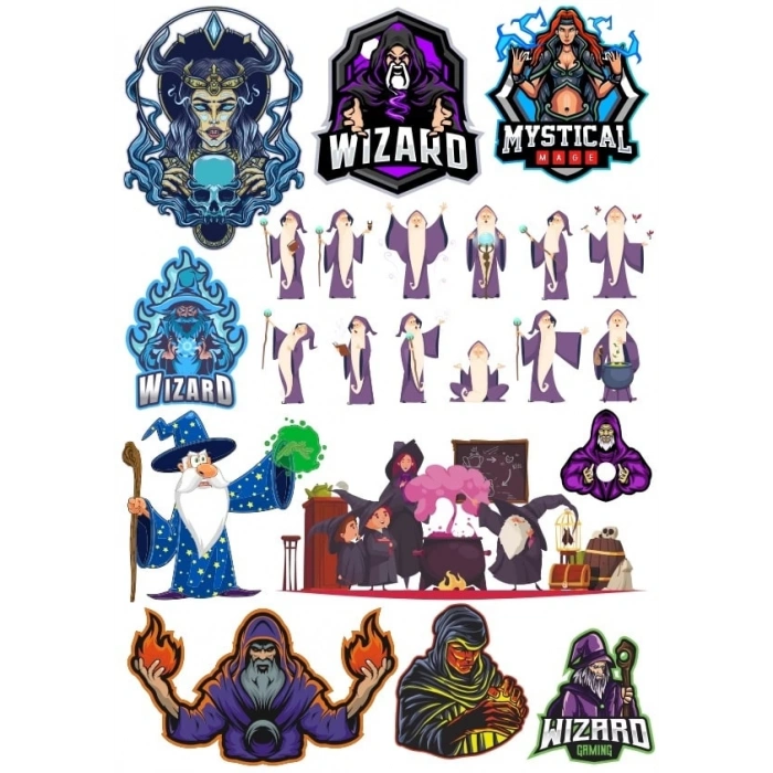 Büyücü Sticker Set 4 18 Parça Telefon, Tablet, Defter, Laptop Sticker