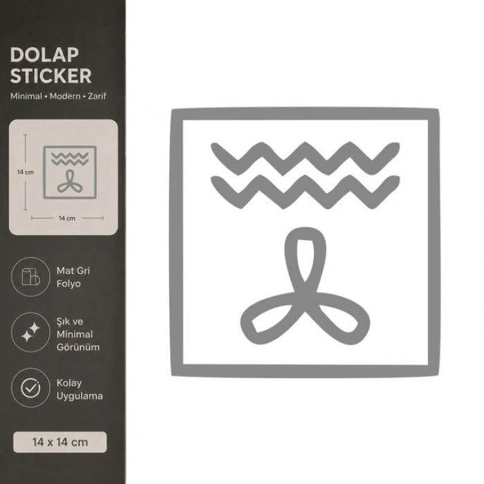 Çamaşır Makinesi Mat Gri Dekoratif Folyo Sticker 14x14 cm