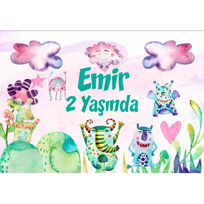 Canavarlar Doğum Günü Afişi 70X100 cm