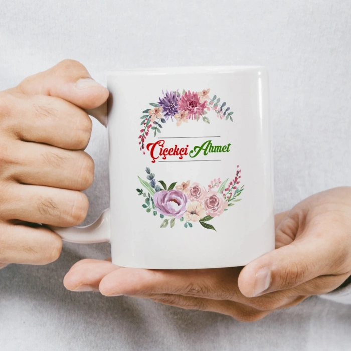 Çiçekçi İsme Özel Kupa