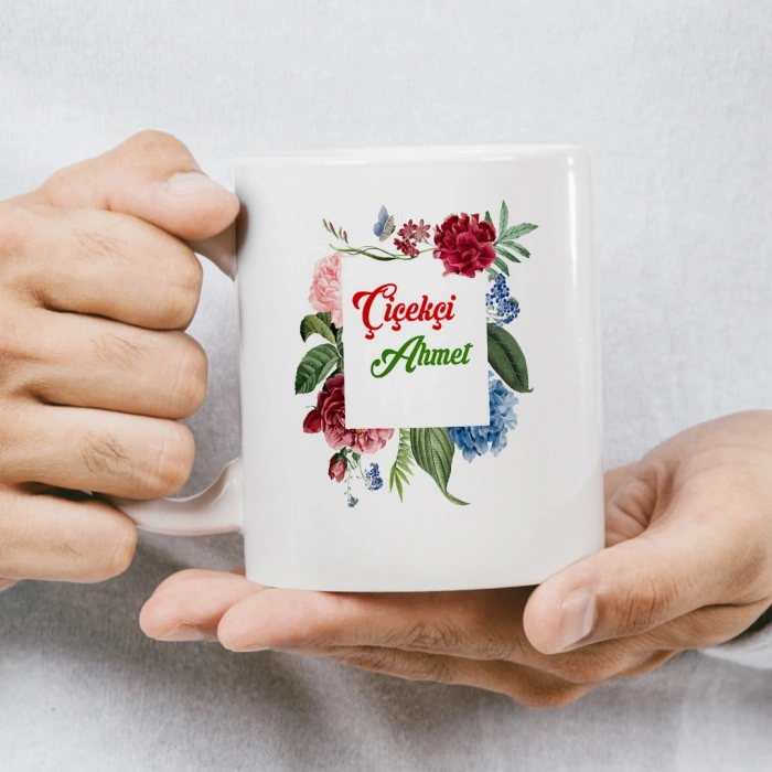 Çiçekçi İsme Özel Kupa