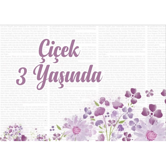 Çiçekler Temalı Doğum Günü Afişi -1 35X50 cm
