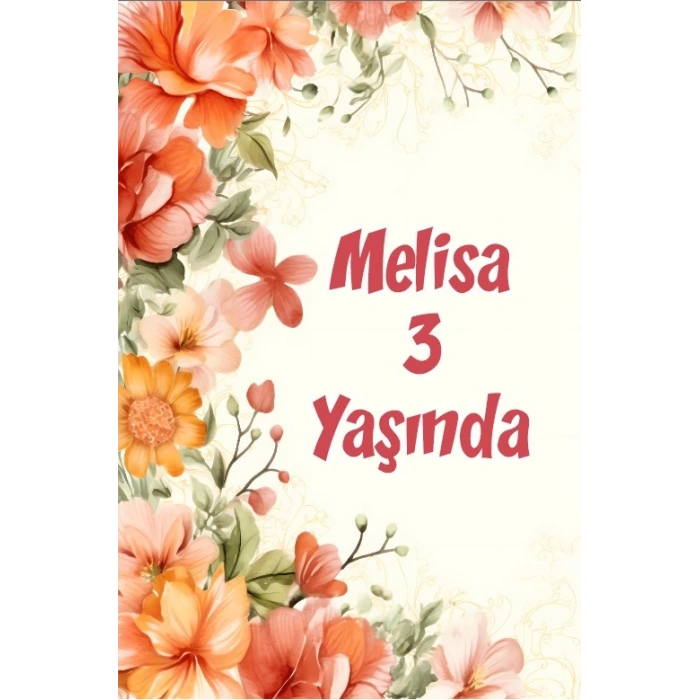 Çiçekler Temalı Doğum Günü Afişi -24 70X100 cm