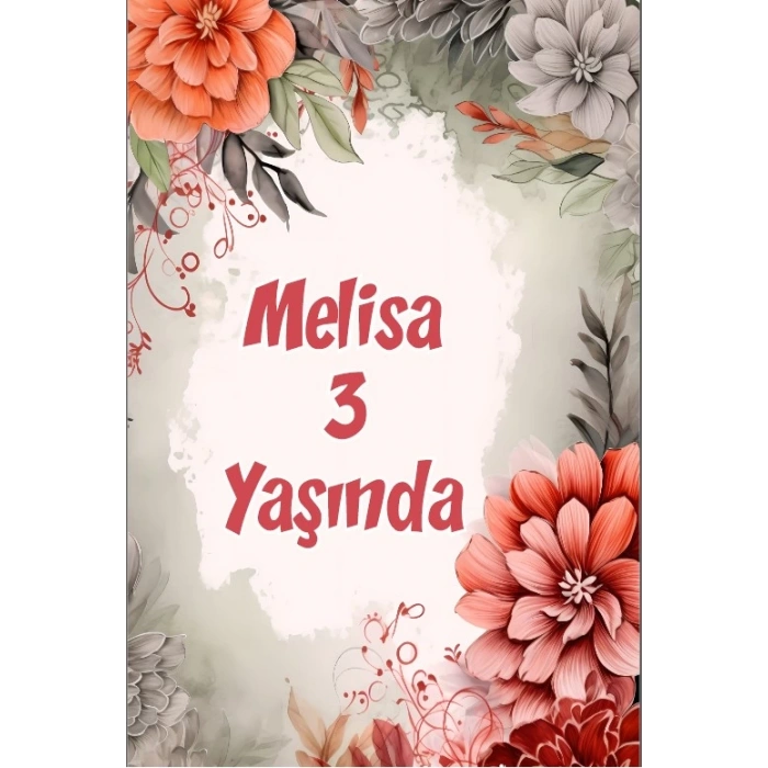 Çiçekler Temalı Doğum Günü Afişi -25 70X100 cm