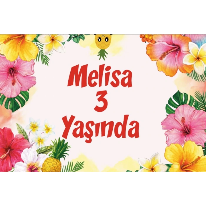 Çiçekler Temalı Doğum Günü Afişi 35X50 cm