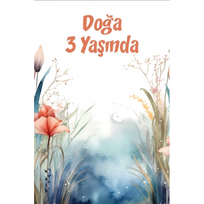 Çiçekler Temalı Doğum Günü Afişi -5 35X50 cm