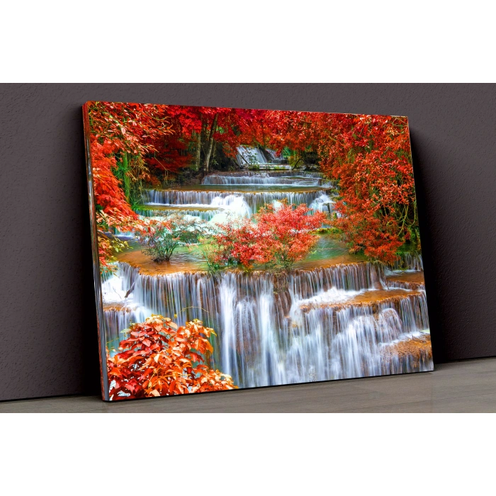 Çiçekler Ve Dere Kenarı Kanvas