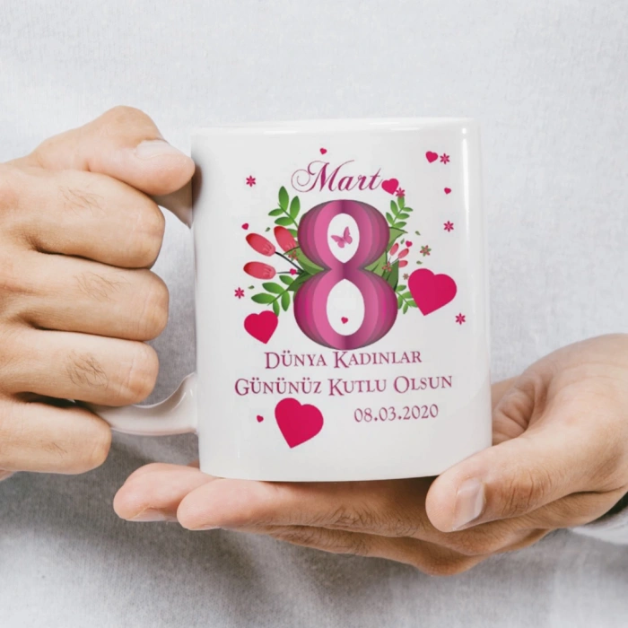 Çiçekli Dünya Kadınlar Gününüz Kutlu Olsun Kupası