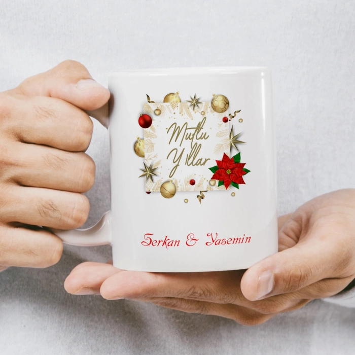 Çiftlere Özel Yıla Göre Mutlu Yıllar Kupa