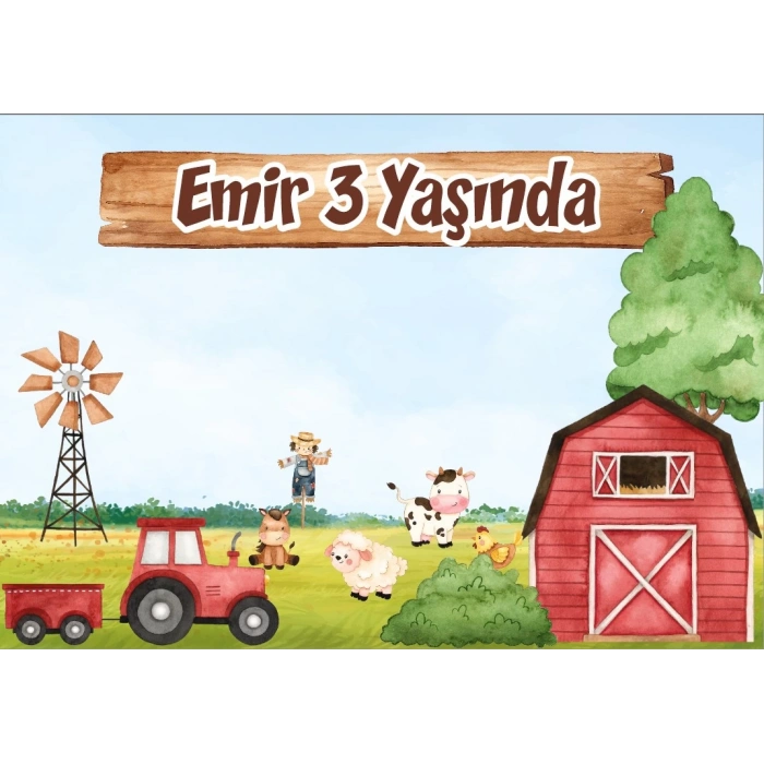 Çiftlik Temalı Doğum Günü Afişi 70X100 cm