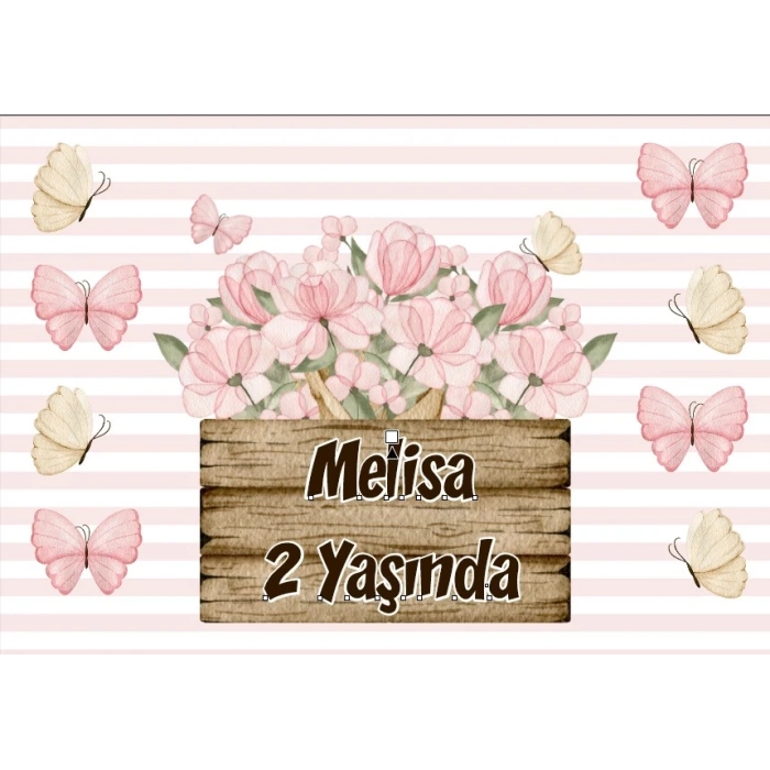 Çiçek Temalı Doğum Günü Afişi 70X100 cm