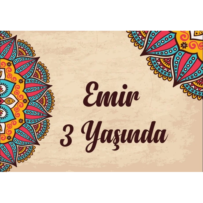 Çini Temalı Doğum Günü Afişi 100X150 cm