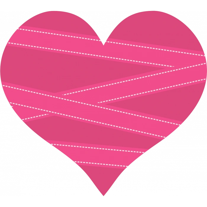 Çizgili Pembe Kalp Duvar Stickerı