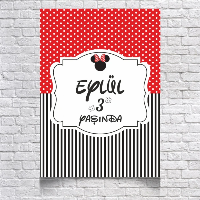 Çizgili Puantiyeli Doğum Günü Afişi 70X100 cm
