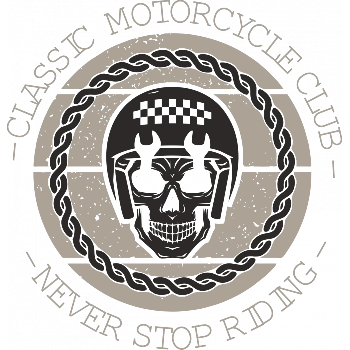 Claassic Motorcycle Club Sticker 10x10 cmRenkli Sticker