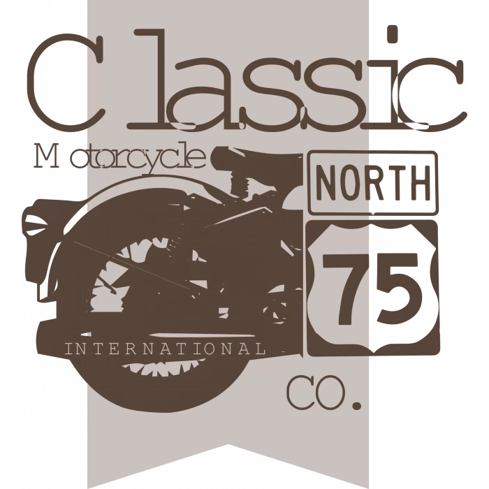 Classic Motorcycle Sticker 10x10 cmRenkli Sticker