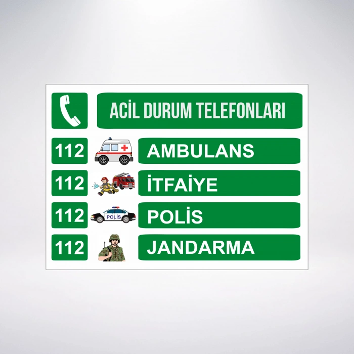 çocuklar için acil durum telefonları Sticker 20X28 Cm
