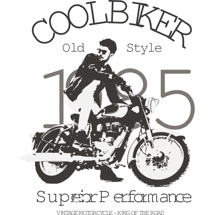 Cool Biker Sticker 10x10 cmRenkli Sticker