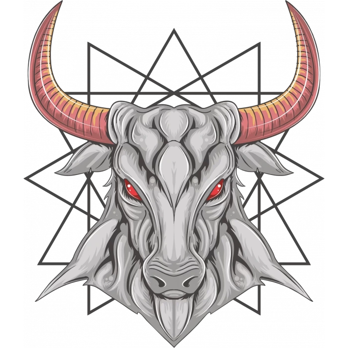 Boynuzlu Keçi Sticker 10x10 cmRenkli Sticker