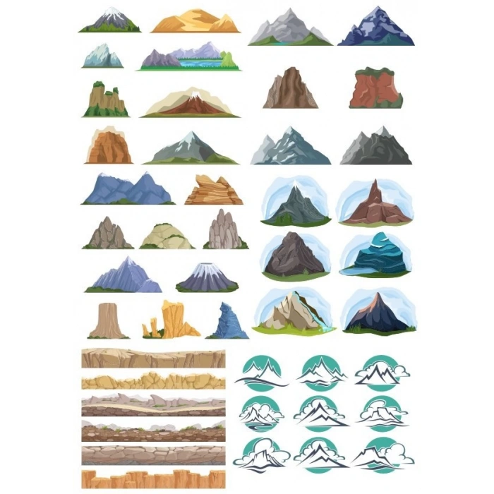 Dağ Sticker Set-1 19 Parça Telefon, Tablet, Defter, Laptop Sticker